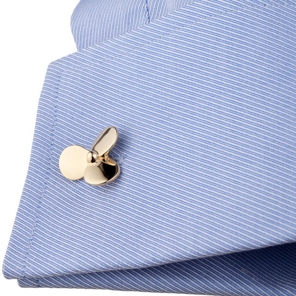 Gold Plated Boat Propeller Cufflinks Image 2