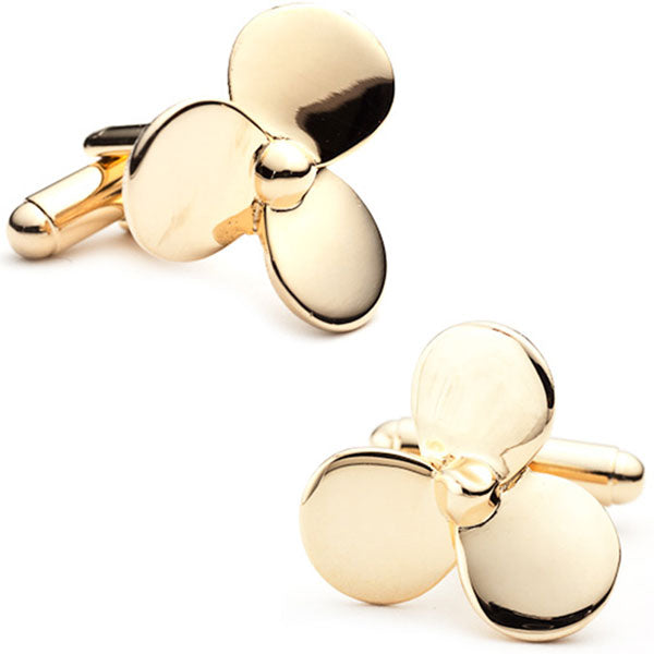 Gold Plated Boat Propeller Cufflinks Image 1