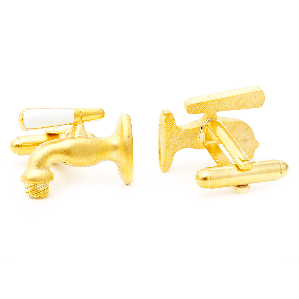 Matte Gold Beer Tap Cufflinks Image 2