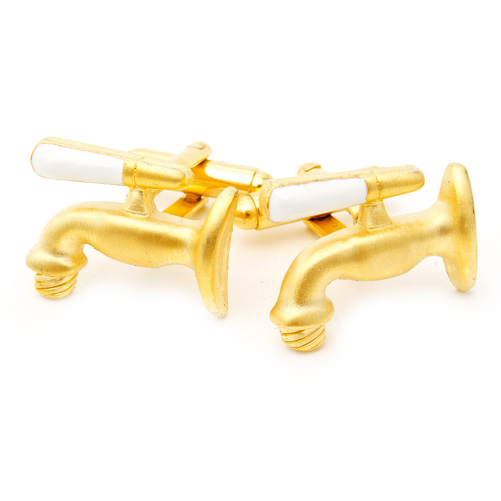 Matte Gold Beer Tap Cufflinks Image 3