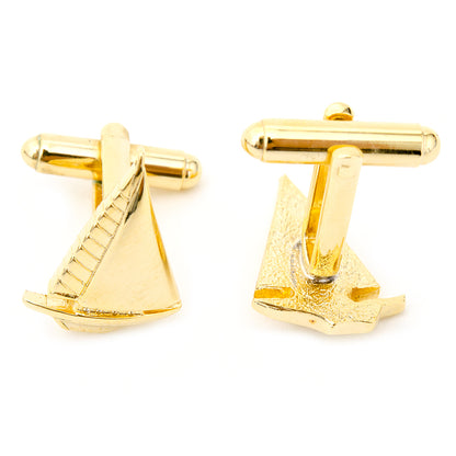 Gold Sailboat Cufflinks Image 3