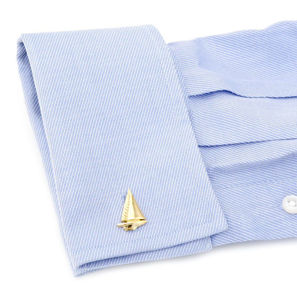 Gold Sailboat Cufflinks Image 4