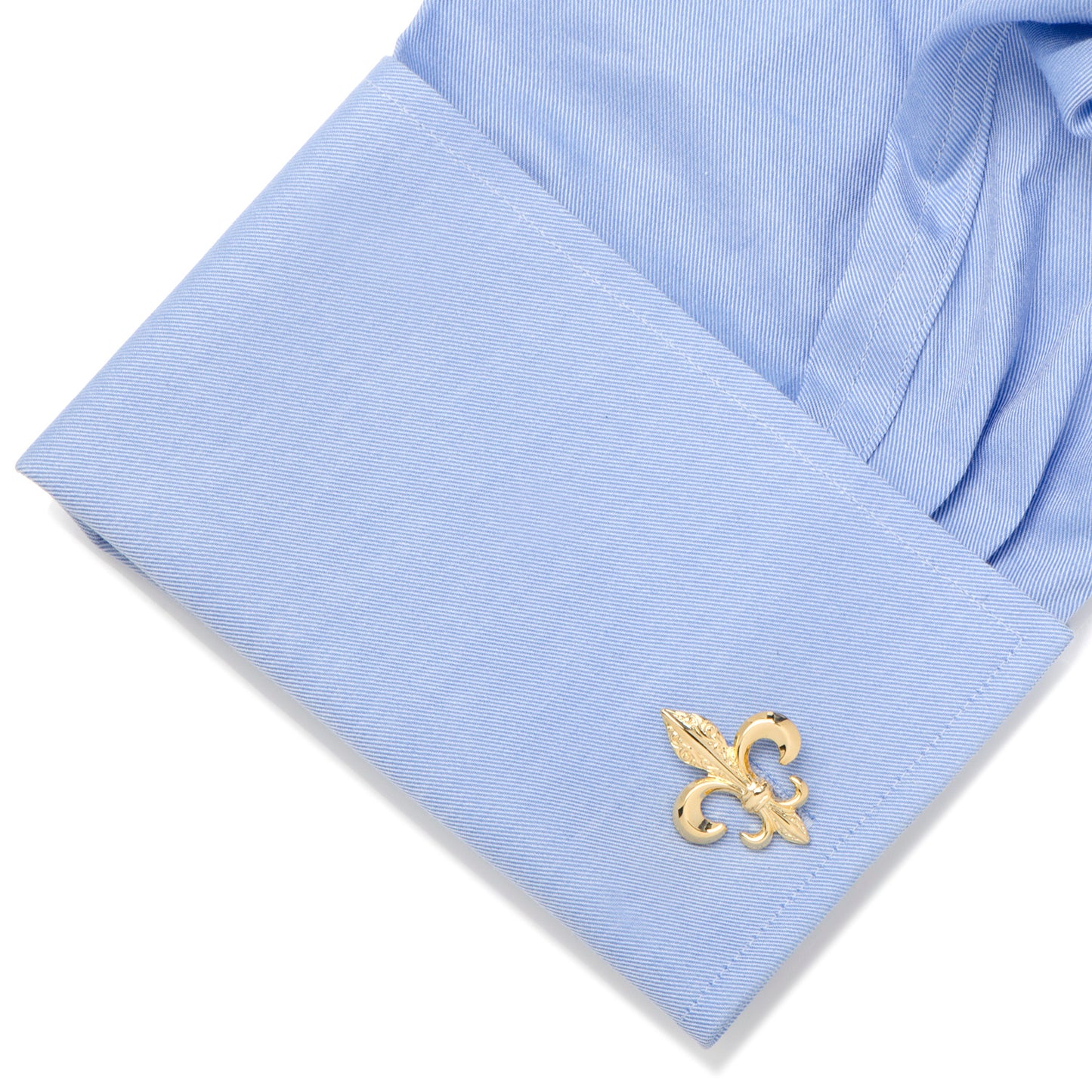 Gold Etched Fleur de Lis Cufflinks Image 3