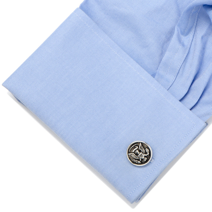 Silver Antiqued Presidential Seal Cufflinks Image 3