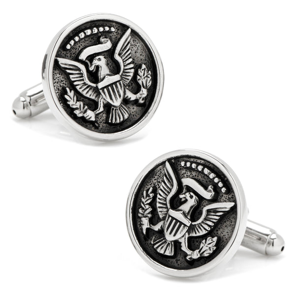 Silver Antiqued Presidential Seal Cufflinks Image 1