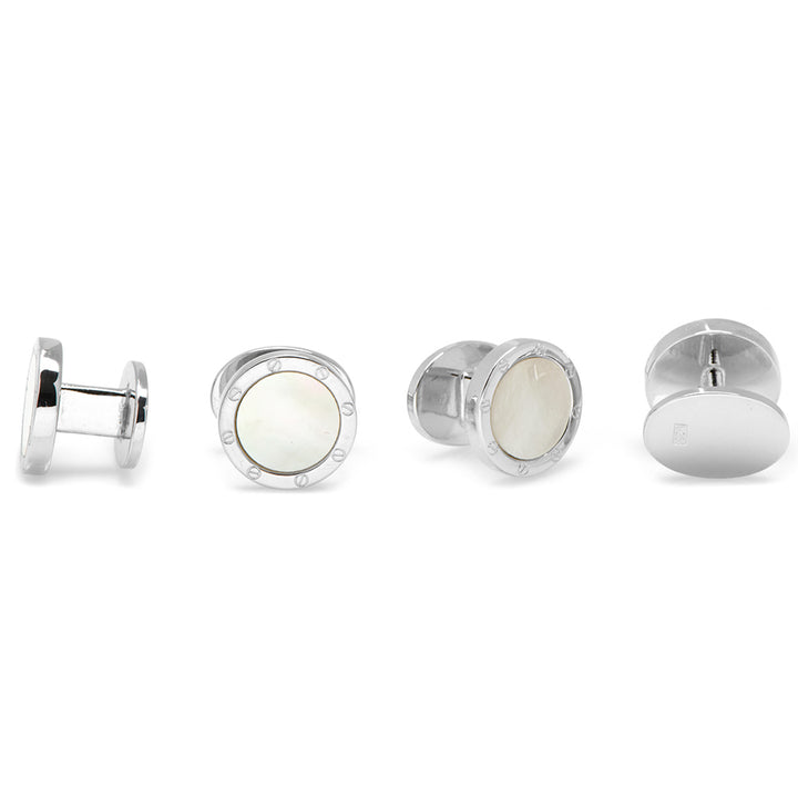 Mother of Pearl Round Screw Stud Set Image 2