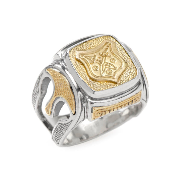Sterling Silver & Bronze Shield Ring Image 1