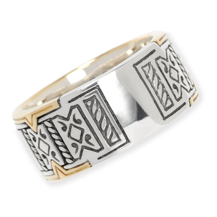 Sterling Silver & 18K Gold Band Ring Image 1