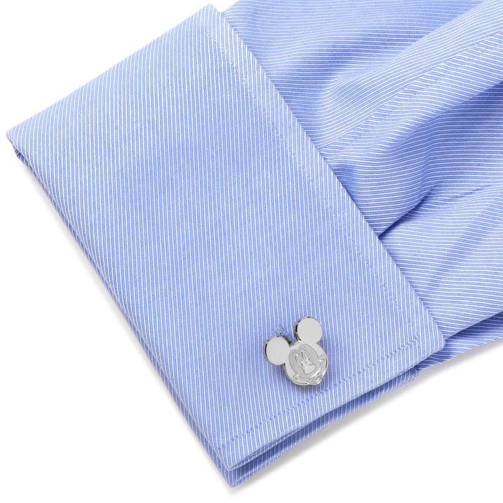 Silver Mickey Mouse Cufflinks Image 3