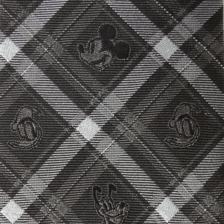 Mickey and Friends Charcoal Plaid Men's Tie Image 4