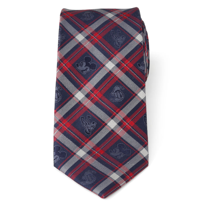 Mickey and Friends Navy Plaid Men's Tie Image 3