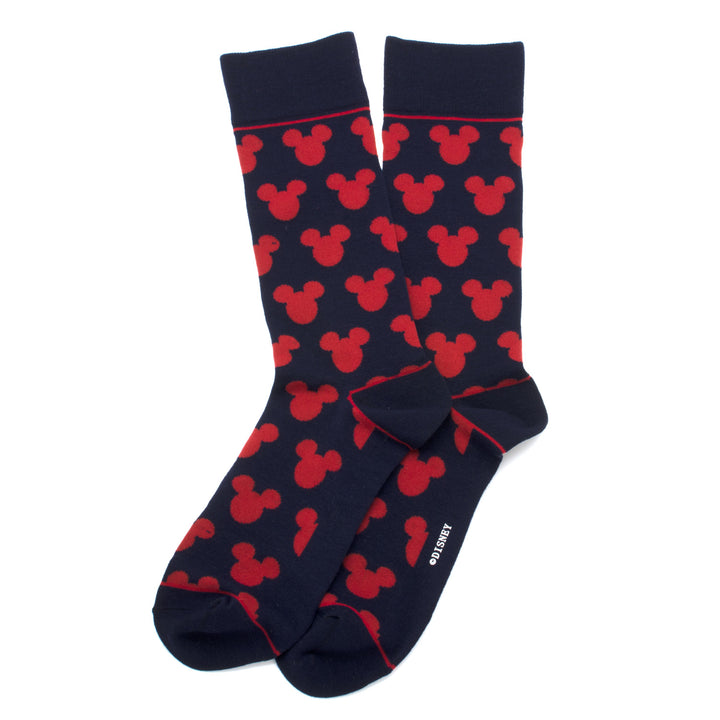Mickey Mouse Silhouette Blue Socks Image 2