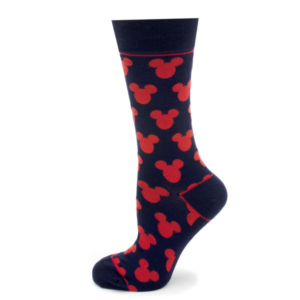 Mickey Mouse Silhouette Blue Socks Image 1