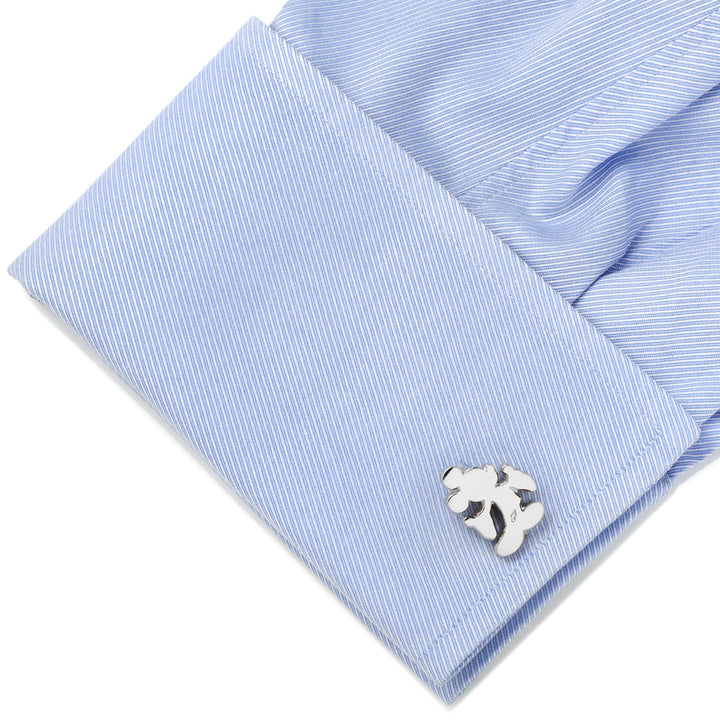 Silver Mickey Mouse Silhouette Cufflinks Image 3