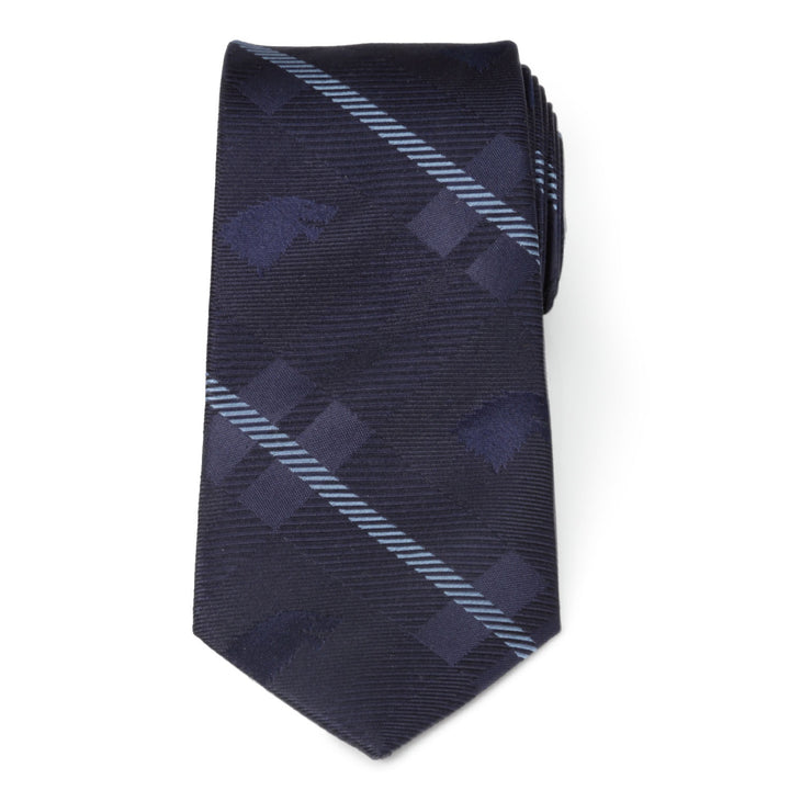 Stark Direwolf Blue Plaid Silk Men's Tie Image 3