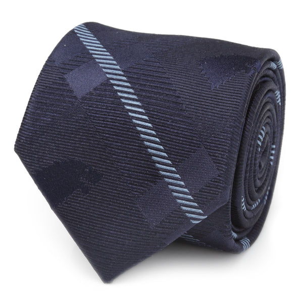 Stark Direwolf Blue Plaid Silk Men's Tie Image 1