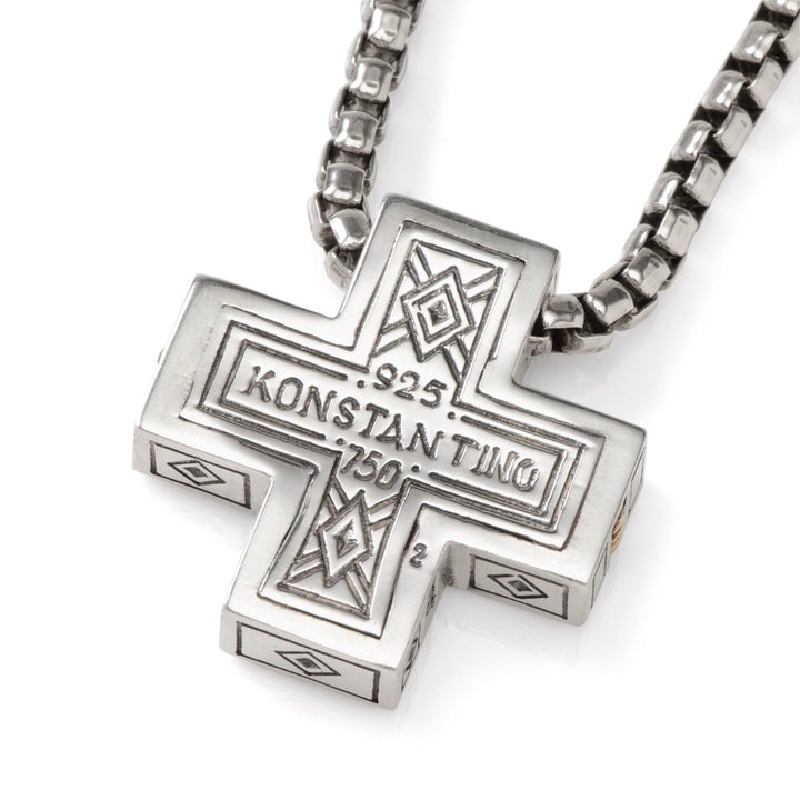Sterling Silver & 18K Gold Cross Necklace Image 3