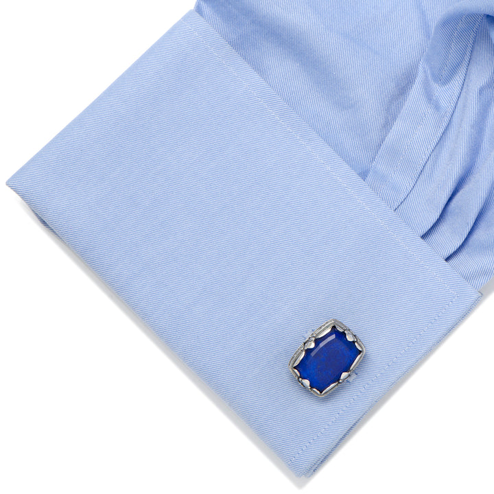 Sterling Silver and Lapis Faceted Doublet Cufflinks Image 3