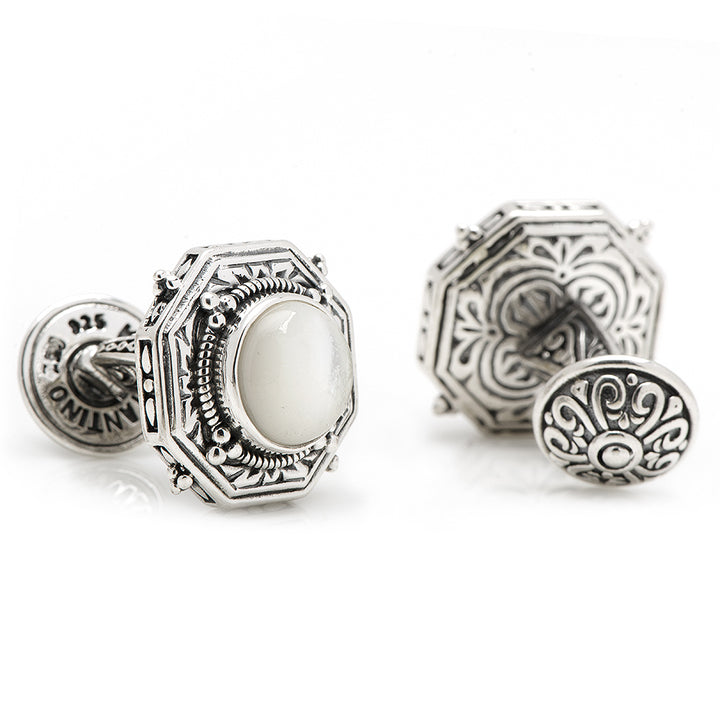 Konstantino Mother of Pearl Cabochon Cufflinks Image 2