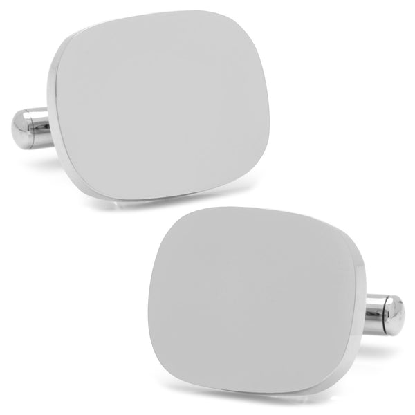 Stainless Steel Soft Rectangle Infinity Engravable Cufflinks Image 1