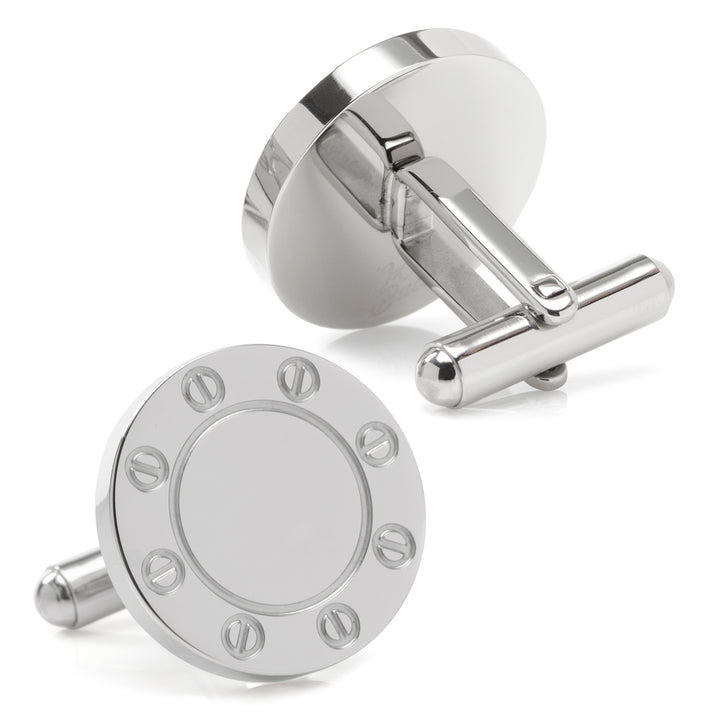 Stainless Steel Engravable Bolted Cufflinks Image 2