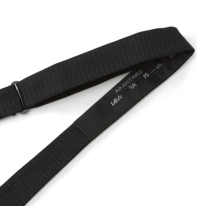 Black Formal Pinstripe Silk Bow Tie Image 5