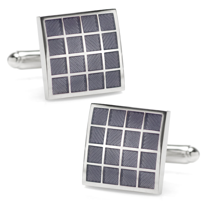 Purple Checker Square Cufflinks Image 1