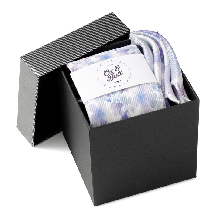 Watercolor Lavender Tie and Pocket Square Gift Set Image 2