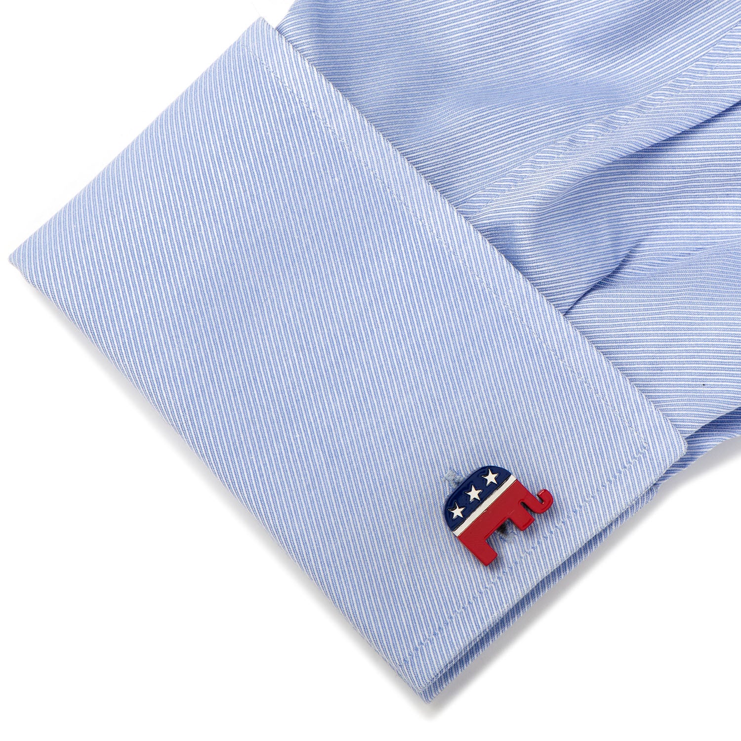 Stainless Steel Republican Elephant Cufflinks Image 3