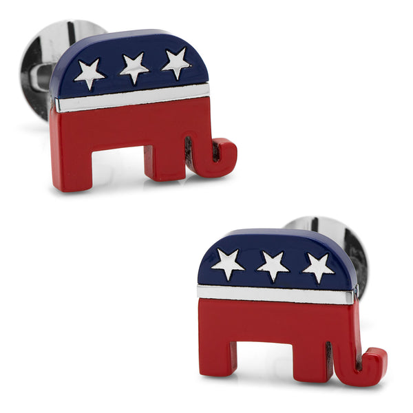 Stainless Steel Republican Elephant Cufflinks Image 1