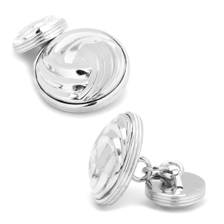Modern Knot Sterling Silver Cufflinks and Stud Set Image 6