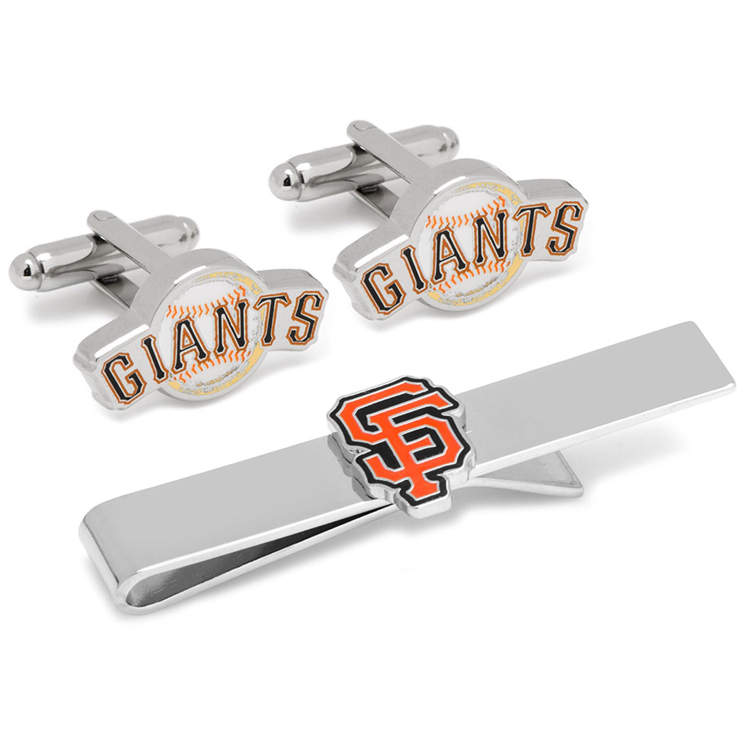 San Francisco Giants Baseball Cufflinks and Tie Bar Gift Set Image 1