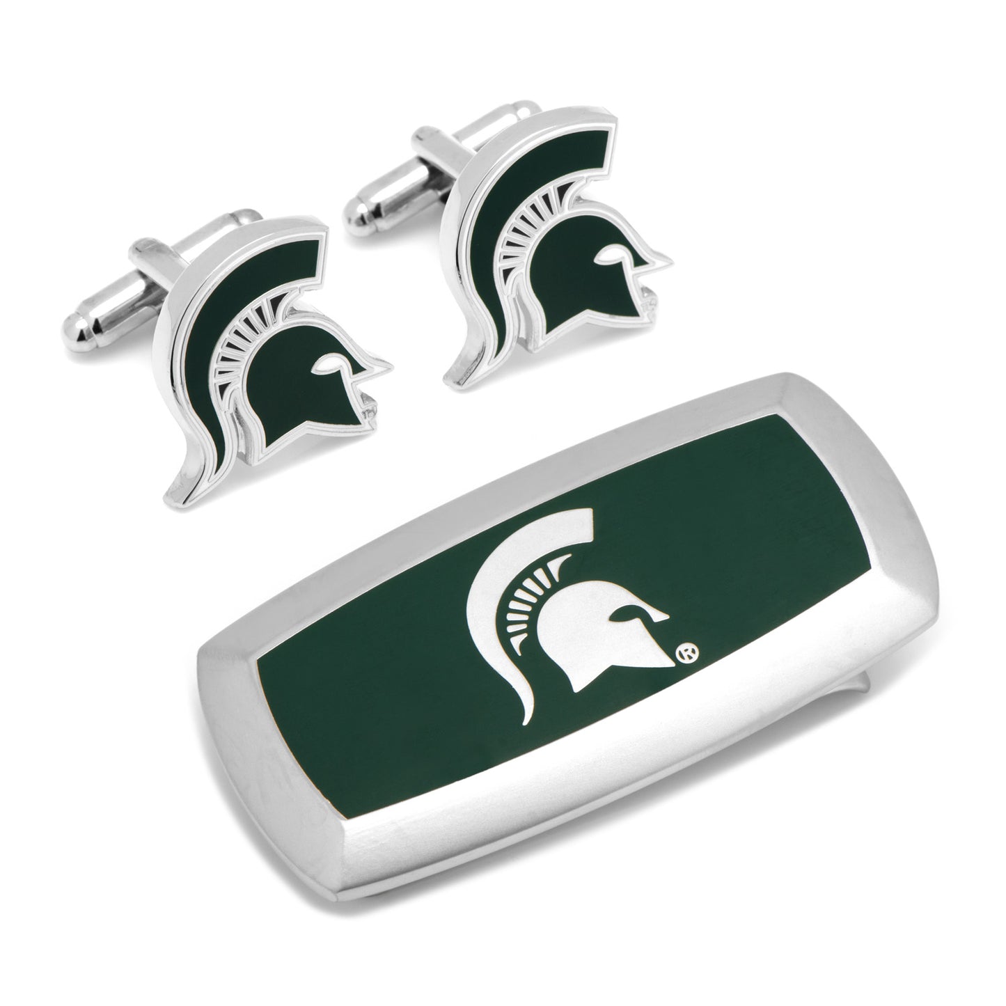 Michigan State Spartans Cufflinks and Cushion Money Clip Set Image 1