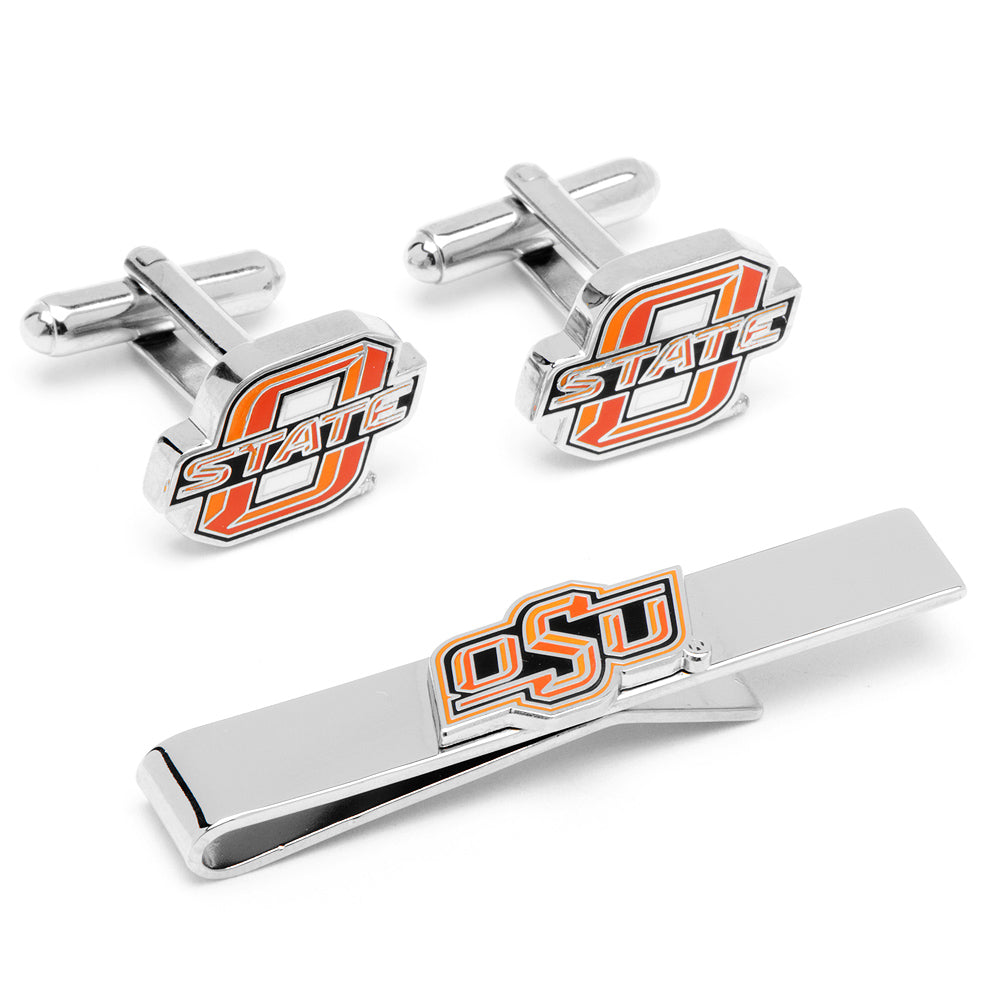 Oklahoma State Cowboys Cufflinks and Tie Bar Gift Set Image 1