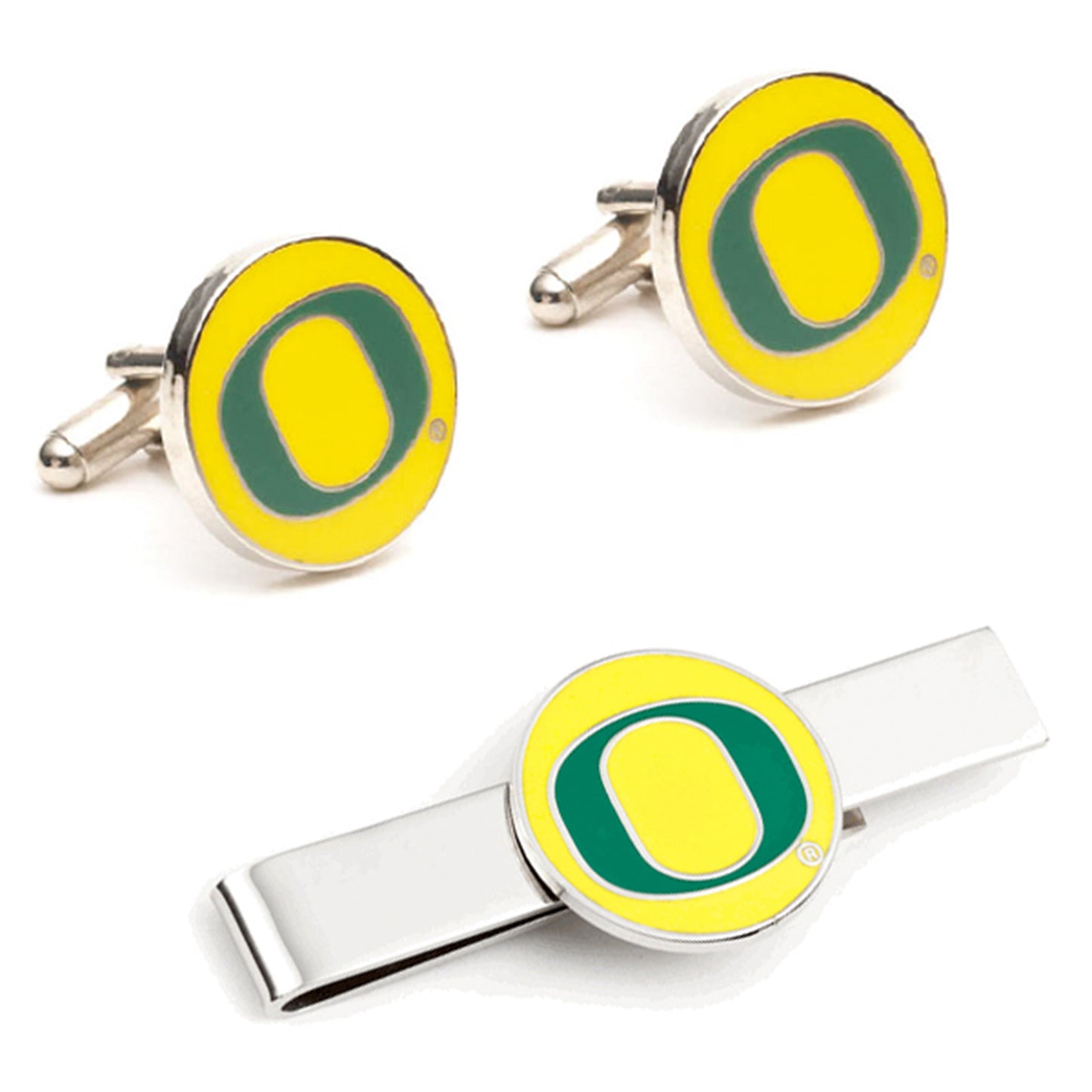 Oregon Ducks Cufflinks and Tie Bar Gift Set Image 1