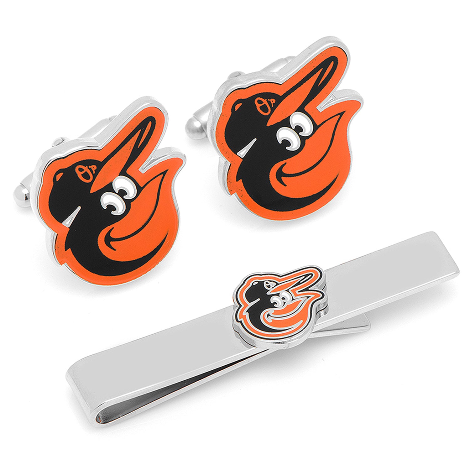 Baltimore Orioles Cufflinks and Tie Bar Gift Set Image 1