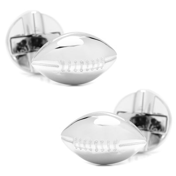 3D Sterling Silver Football Cufflinks Image 1