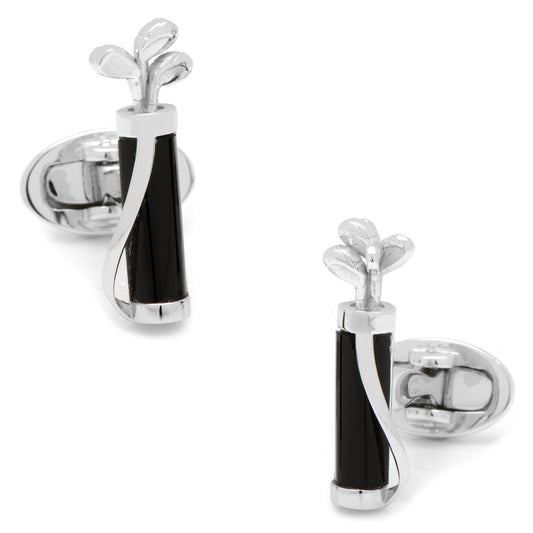 Black Onyx Golf Bag and Clubs Cufflinks Image 1