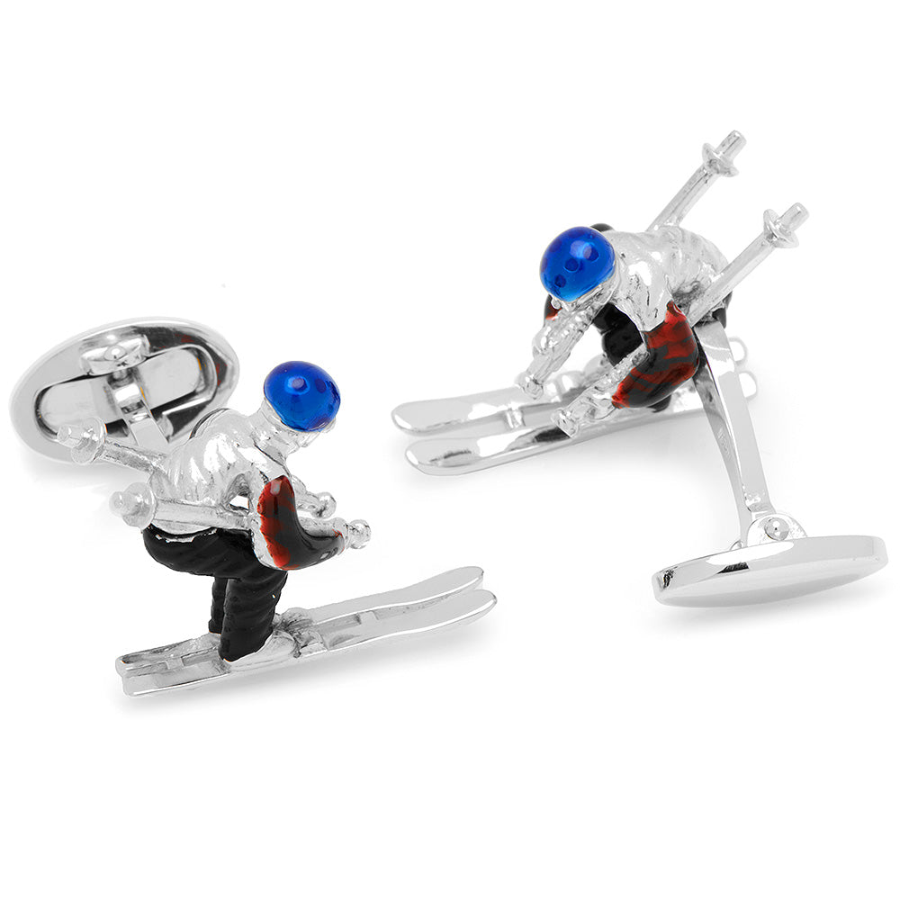 Moving Skier Cufflinks Image 2