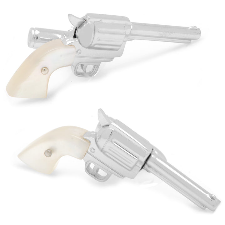 Colt 45 Gun Cufflinks with Mother of Pearl Detail Image 1