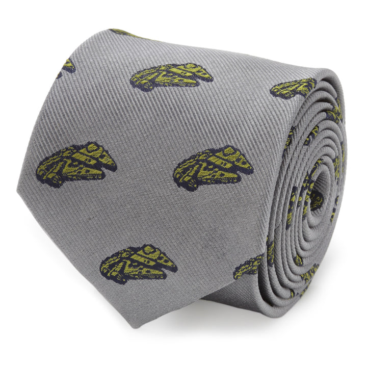 Millennium Falcon Gray Men's Tie Image 1