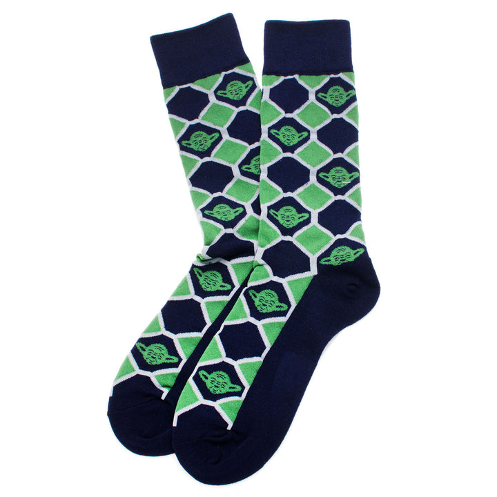 Yoda Navy Checker Socks Image 2