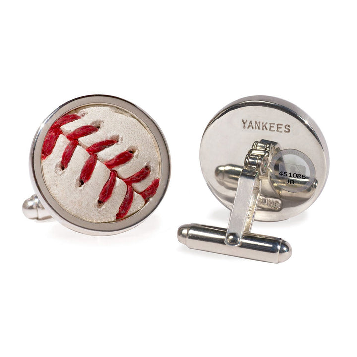 New York Yankees Game Used Baseball Cufflinks Image 1