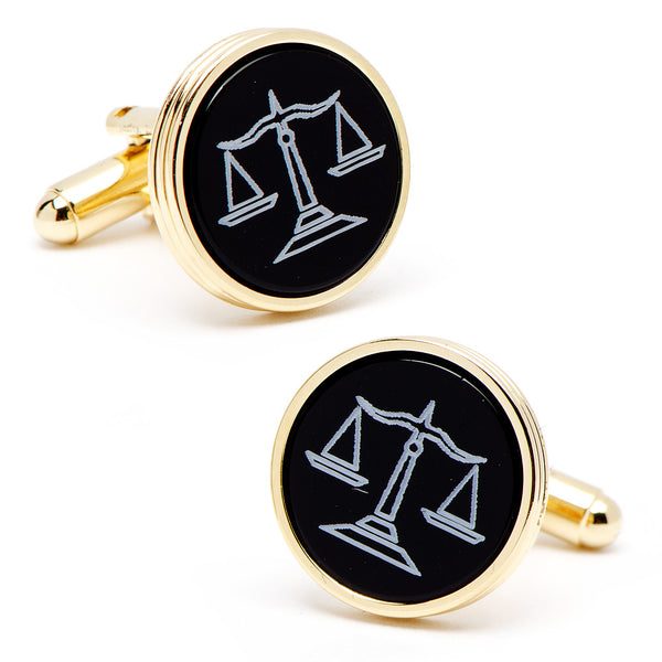 Onyx Scales of Justice Cufflinks Image 1